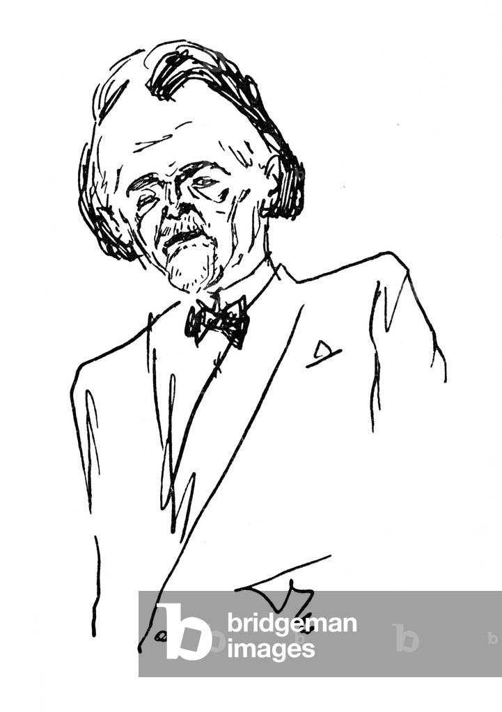 "Caricatura di Zoltan Kodaly" di Fred Benedikt Dolbin, b/w