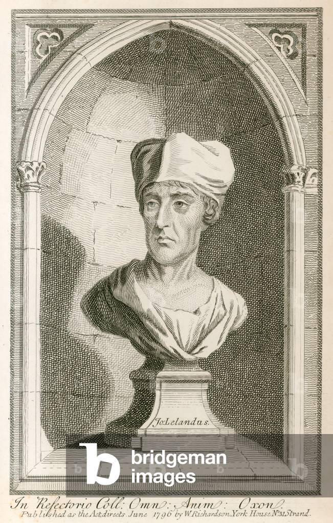 John Leland (engraving) by English Artist, b/w