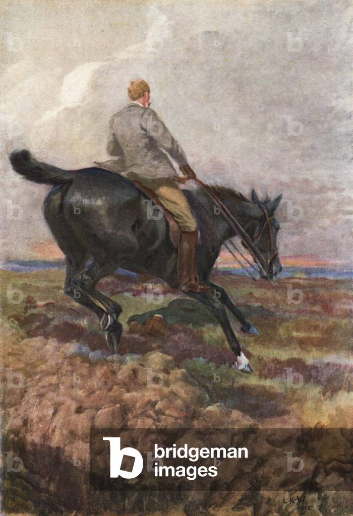 Immagine di Stampa "Illustrazione per Black Beauty di Anna Sewell (litografia a colori)" 1901 di Lucy Kemp-Wel