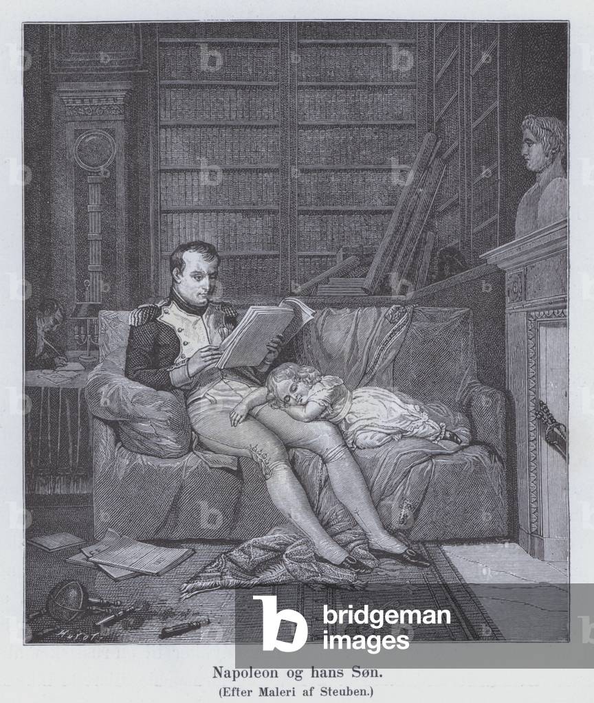 Image of Print depicting Napoleon I and his son (litho) by Charles Auguste Steuben