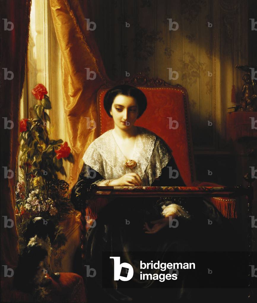Immagine di Dipinto "Ricamo; La Brodeuse", 1855 di J.L. Dyckmans