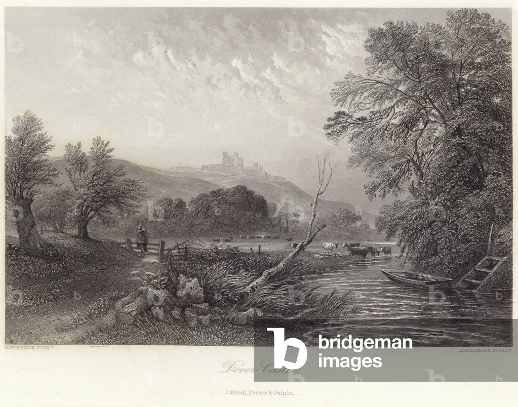 Château de Douvres à Kent (gravure) par English School