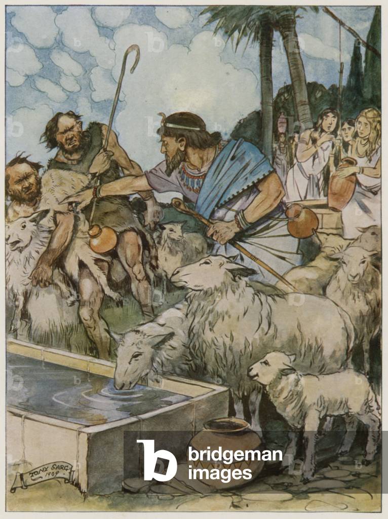 Immagine di Stampa "E fece bere ai pastori il gregge delle pastorelle" 1910 di Tony Sarg