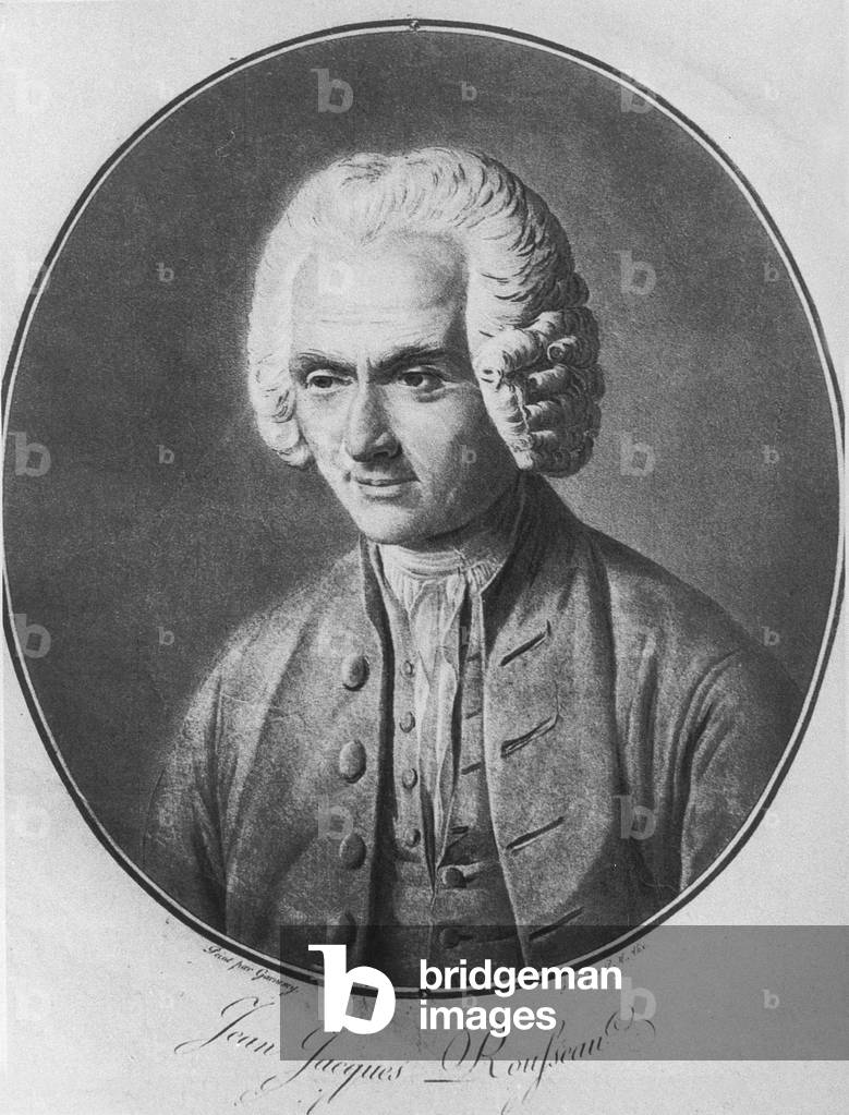 Bild von Fotografie "Jean-Jacques Rousseau (b/w photo)" 1712, b/w