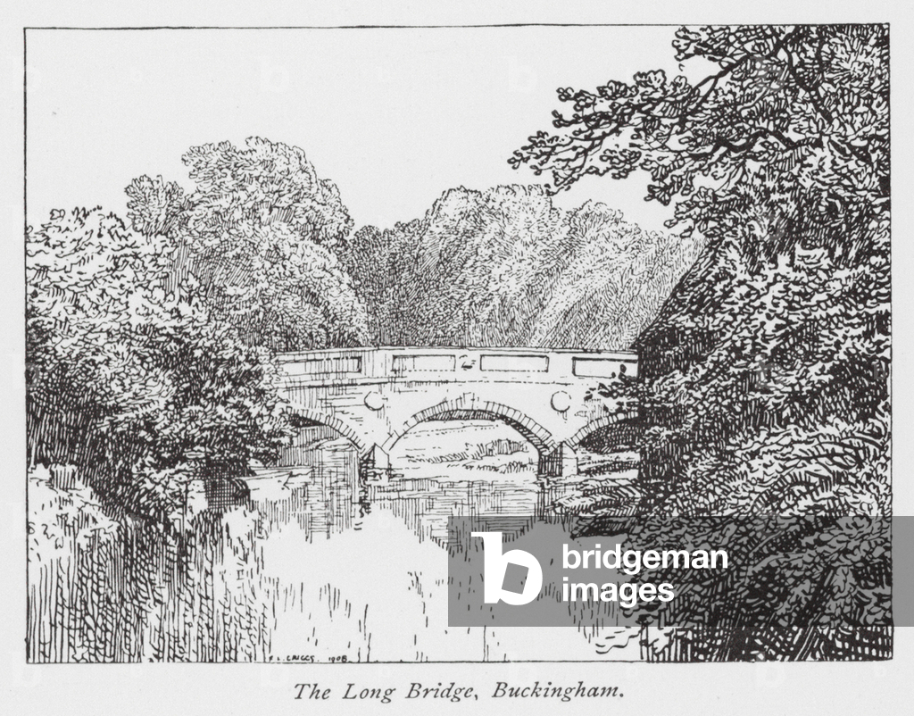 The Long Bridge, Buckingham (litho)