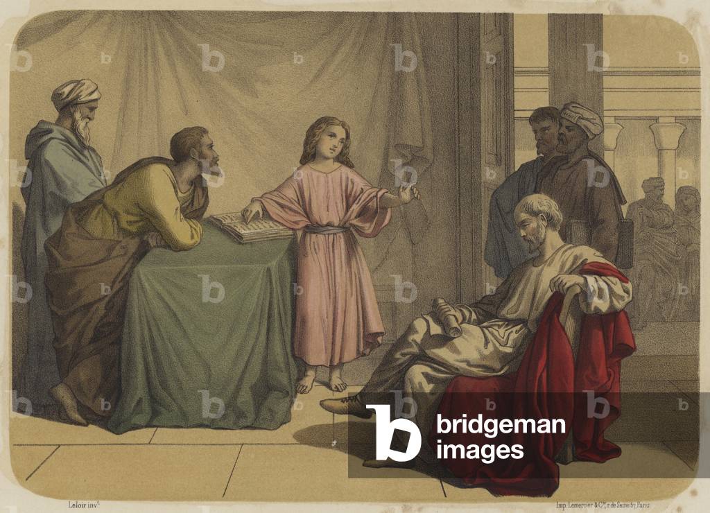 "Jesus Parmi Les Docteurs (Farbe litho)" von Jean-Baptiste Auguste Leloir