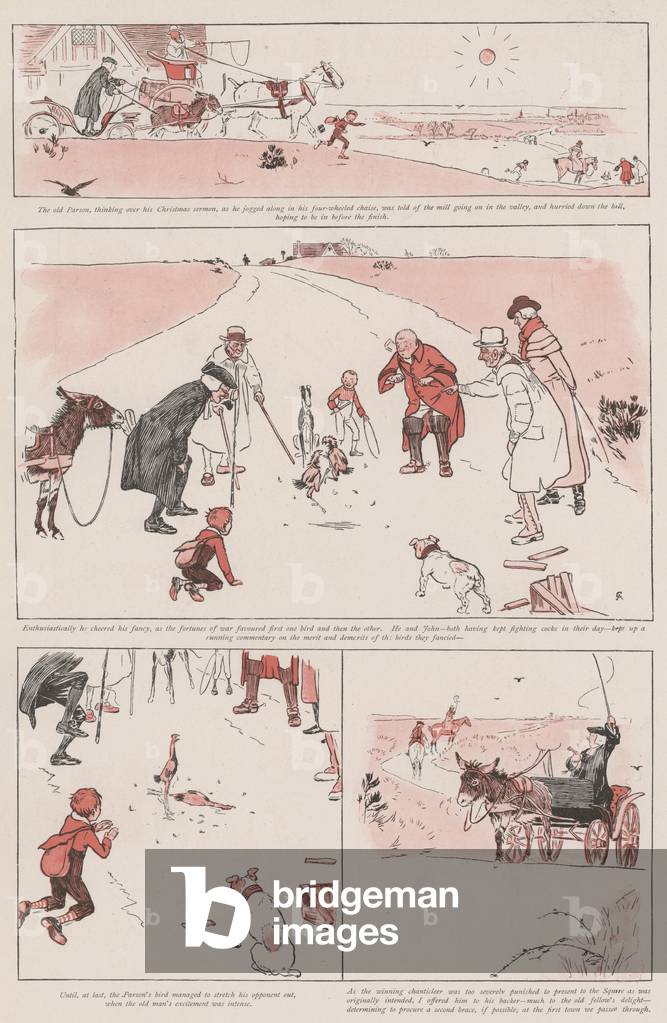 Le cadeau de Noël de l'écureuil (couleur litho) 1901 par Cecil Charles Windsor Aldin, b/w