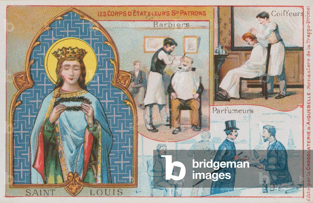 St Louis, barbieri, parrucchieri e profumieri (cromolito)