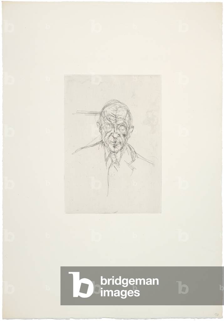 Bild von Gravur "Michel Leiris XI", 1958-60 von Alberto Giacometti, b/w