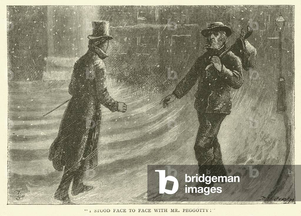 "Illustrazione per David Copperfield (incisione)" di Frederick L. Bernard, b/w