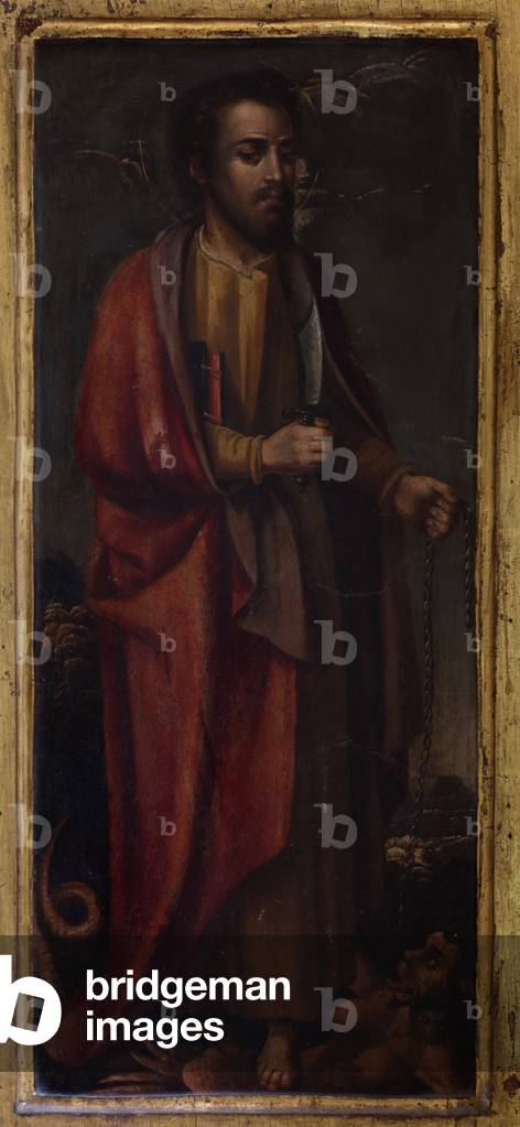 Immagine di Dipinto "Chiesa collegiata. Interno. Navata nord. Altare (San Jose). Dettaglio. Dipinto. Santo (Sa