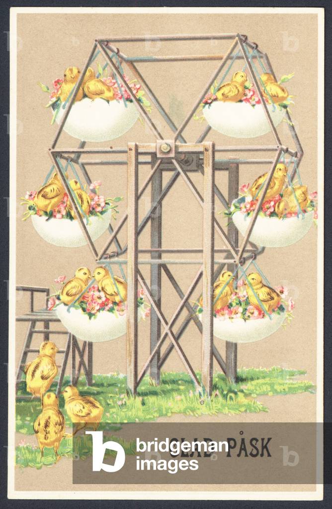 Bild von Druck "Schwedische Osterkarte (Farblitho)" von Swedish School