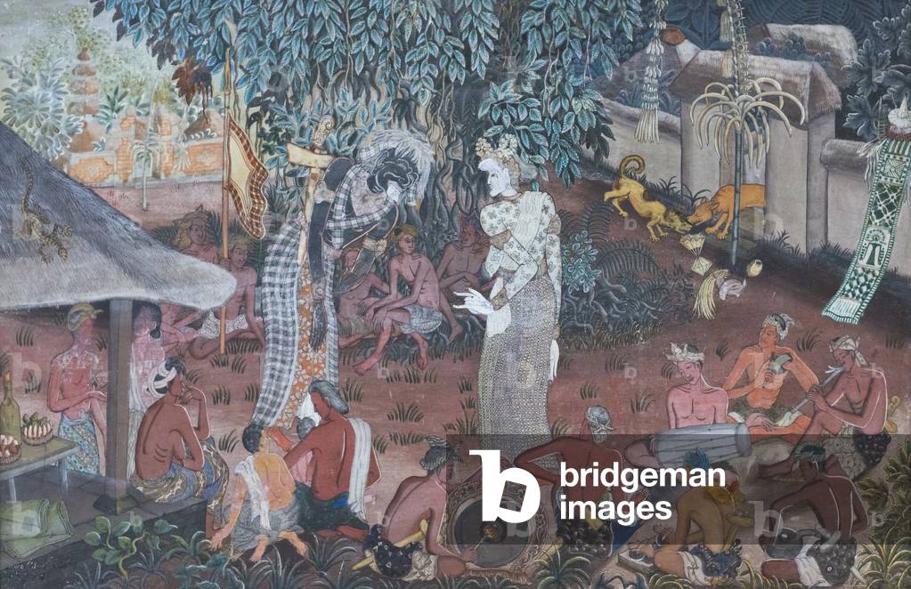 Danza del Barong Landung, 1934 (triplex & tempera)