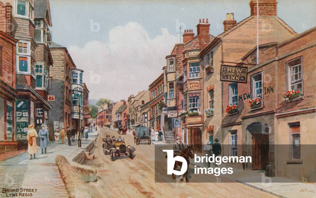 Broad Street, Lyme Regis (Farbe litho)