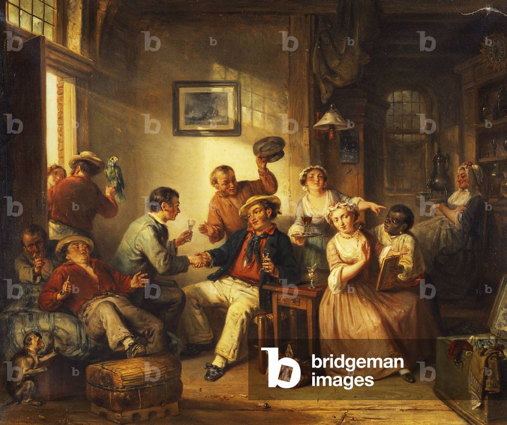 Reisende in einer Taverne ruhen, 1852 (öl auf leinwand)