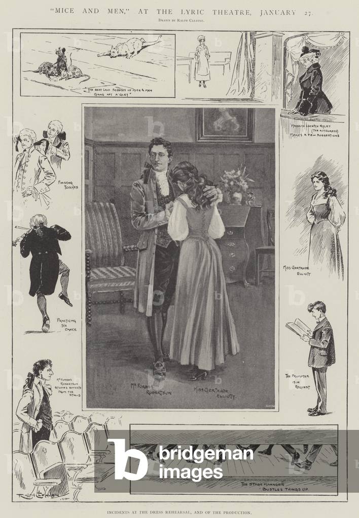 Image of 'Mice and Men,' at the Lyric Theatre, 27 January (litho) by ...