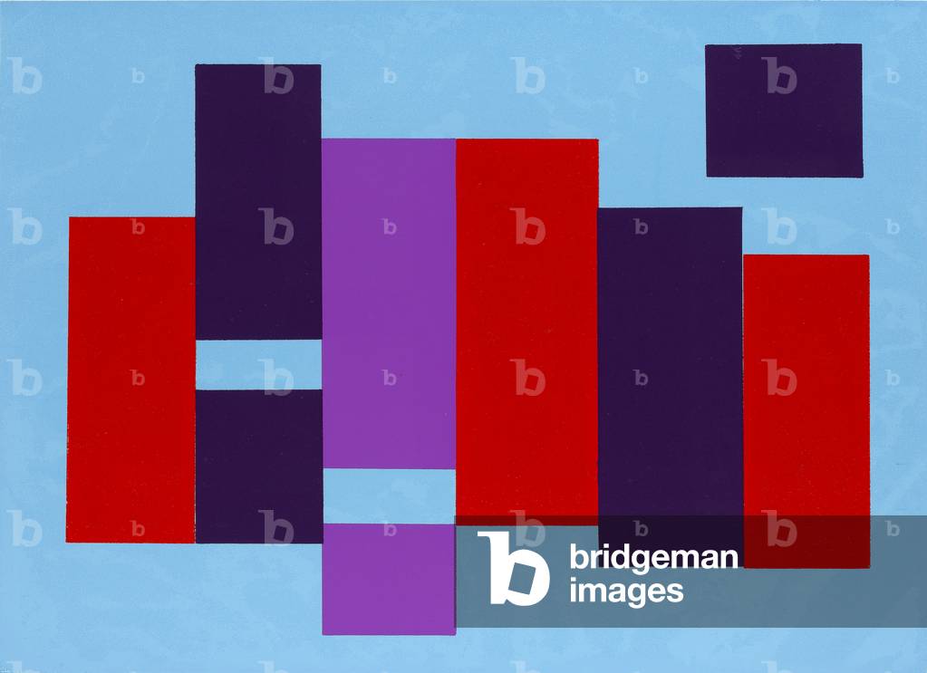 Verticali (fondo azzurro), c.1970 (serigrafia)