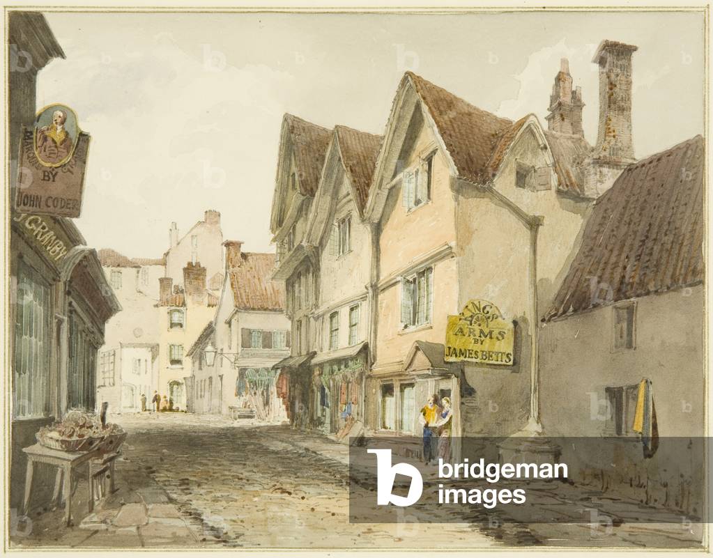 Teil des St. James's Back (Bleistift & Aquarell auf Papier)