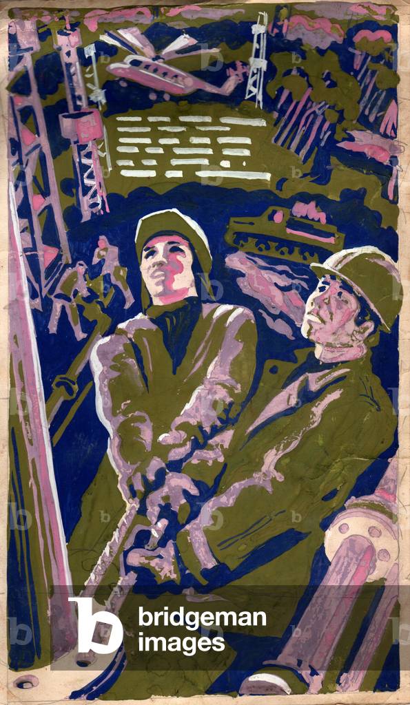 Bild von Gemälde "Ölarbeiter" 1978 von Viktor Mekhantiev