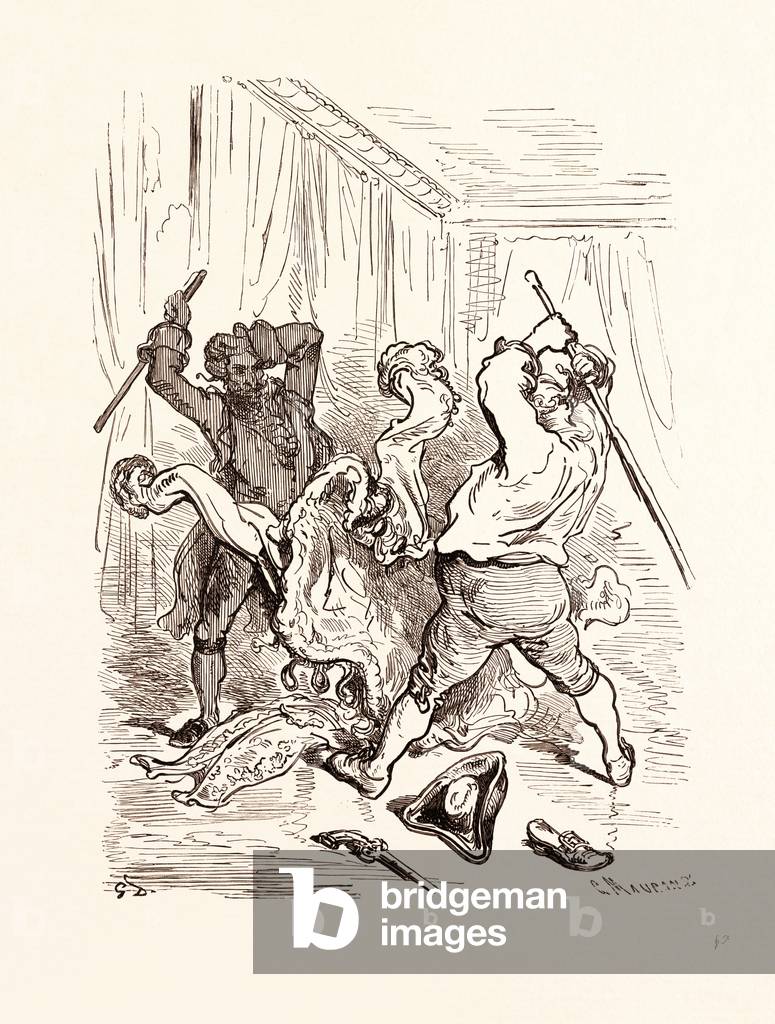Bild von Gravur "Der verrückte Umhang" von Gustave Dore