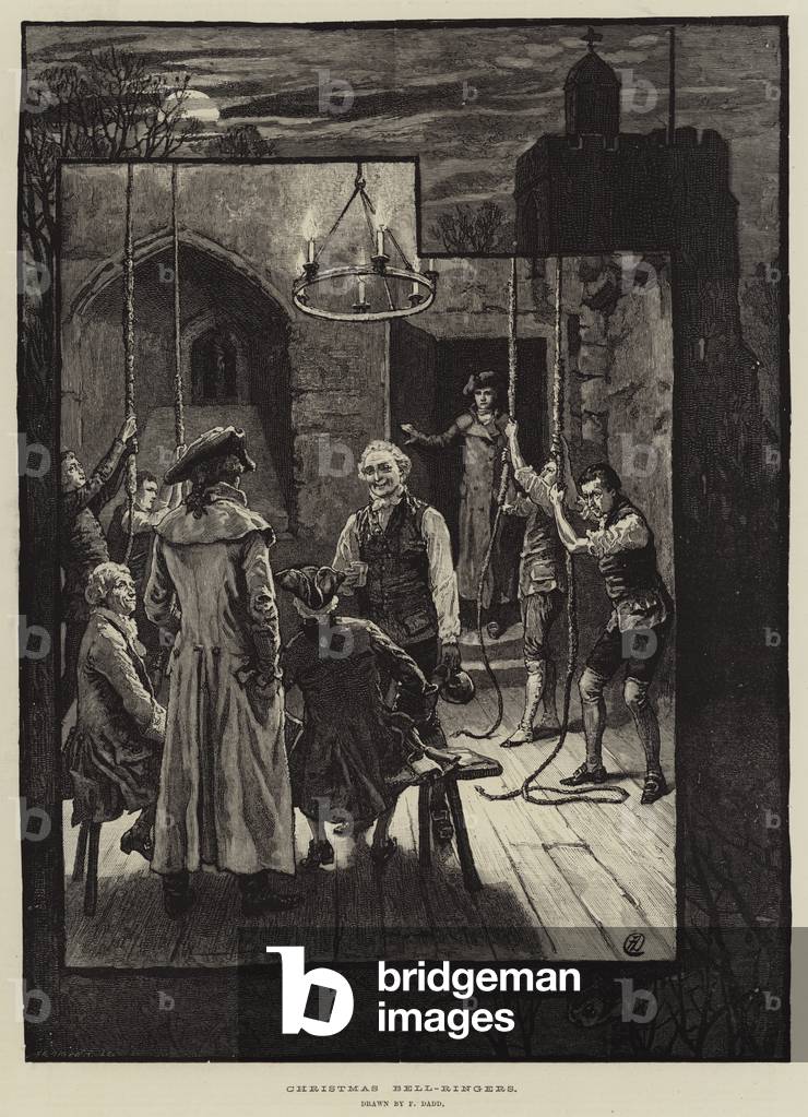 "Weihnachtsglockenklingeln (Gravur)" von Frank Dadd, b/w