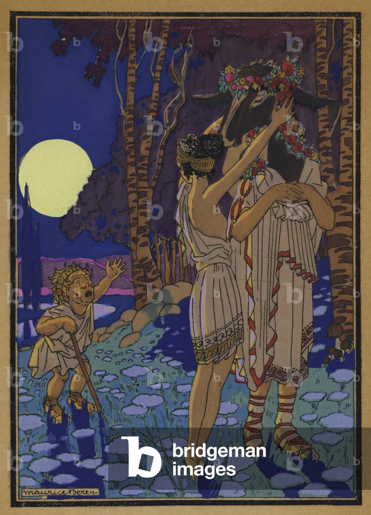 Illustrazione per Sogno di una notte di mezza estate di Shakespeare (colore lito)