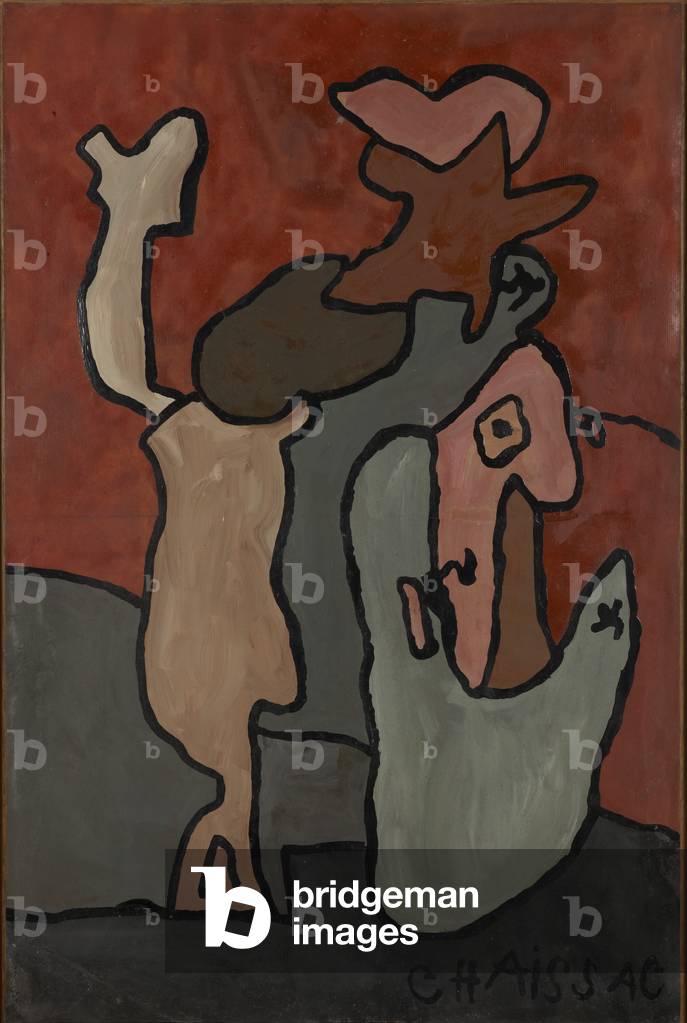 Abstrakte Komposition, 1961 (Öl auf Papier auf Leinwand gelegt)