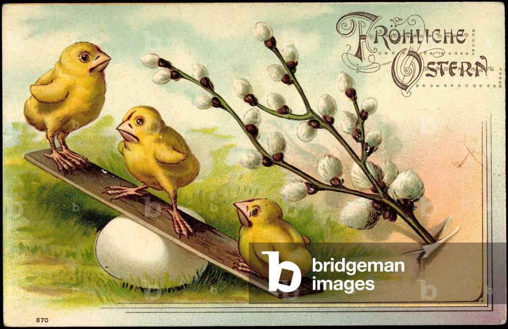 Bild von Druck "Präge Litho Frohe Ostern"