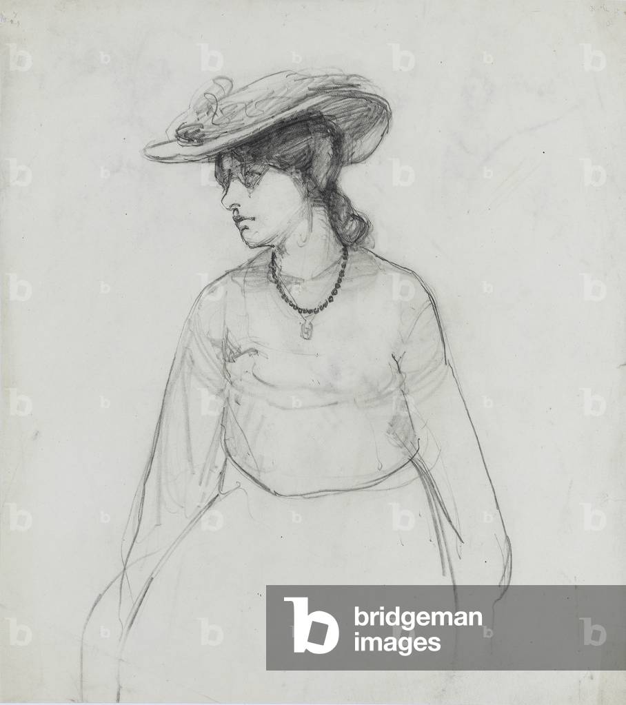 Image de Dessin représentant Portrait de femme dans un chapeau par Lilian May Bevis Rowles