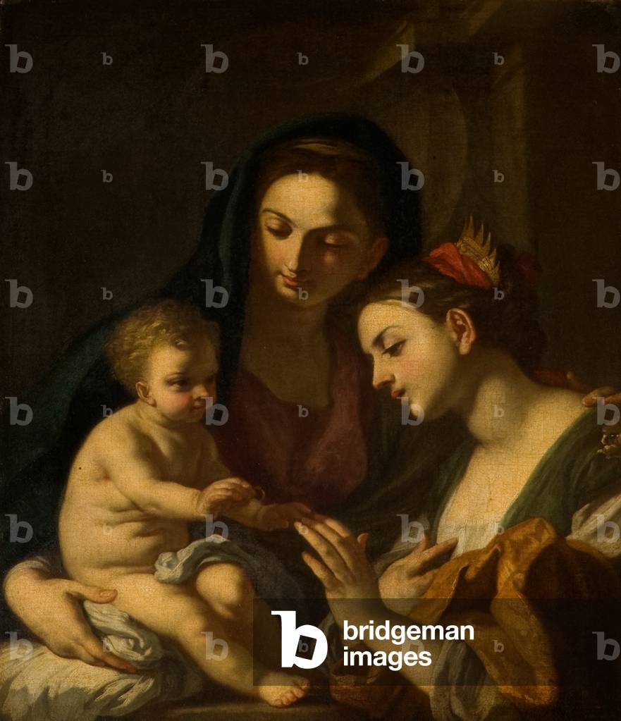 Die mystische Hochzeit der Heiligen Katharina (Öl auf Leinwand)