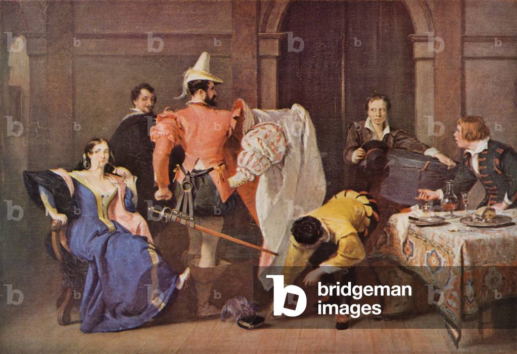 Shakespeare: Katherina and Petruchio, The Taming of the Shrew, Act IV, Scene 3 (colour litho)