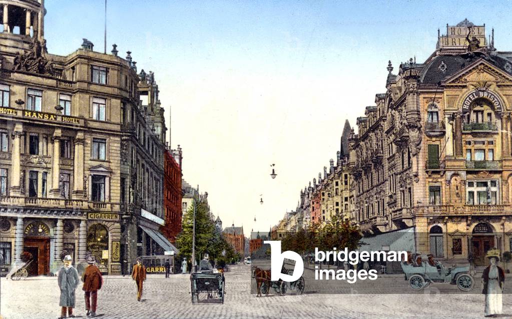 The Graf Adolfstrasse in Dusseldorf, postcard c. 1910