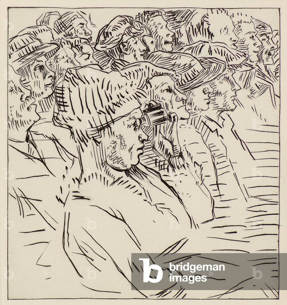 Udienza teatrale, sec. XX (incisione)