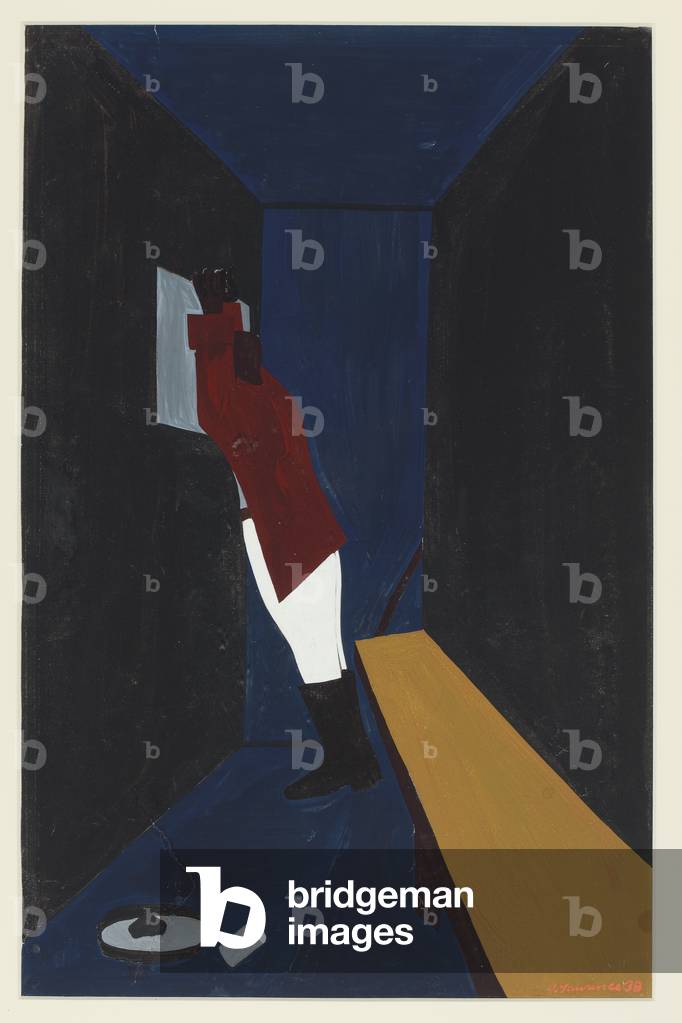 Toussaint è imprigionato a Parigi (Serie #37 -Catalogo #190), 1938 (tempera su carta)