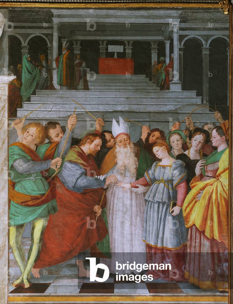 il matrimonio della vergine e la presentazione di maria al tempio, 1529-34 (affresco)
