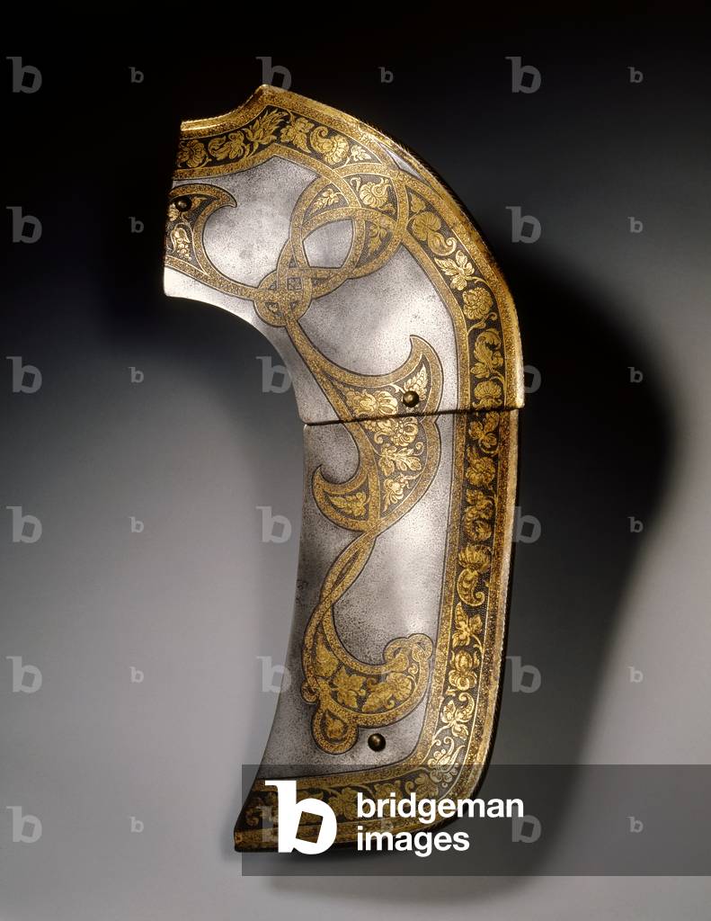 Piastra a pomello di una sella della guarnizione «Flechtband» di Rudolfo II e dell'arciduca Ernst di Vienna, c