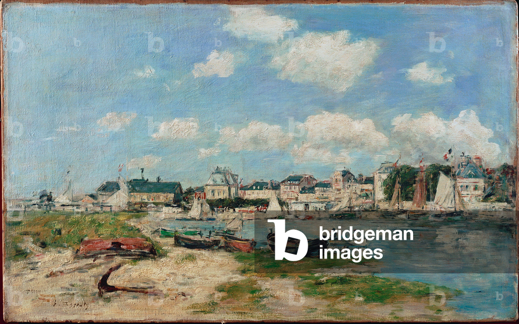 Bild von Gemälde "Strand von Trouville" von Eugene Louis Boudin