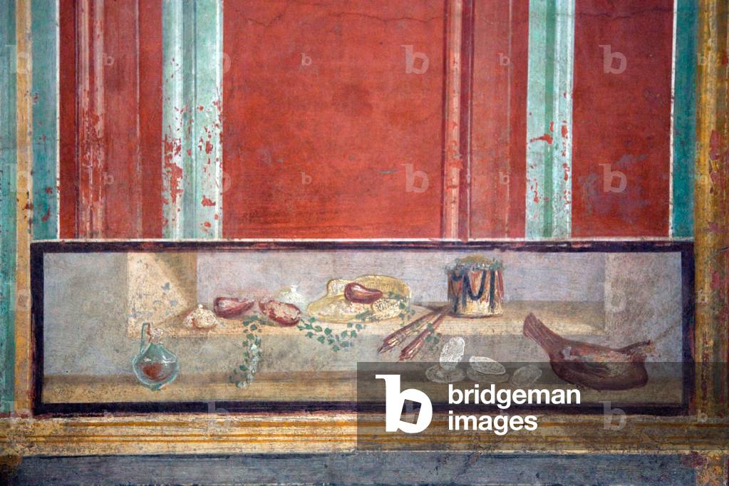 Image of Fresco depicting Decoration from the portico of the Temple of Isis by Roman
