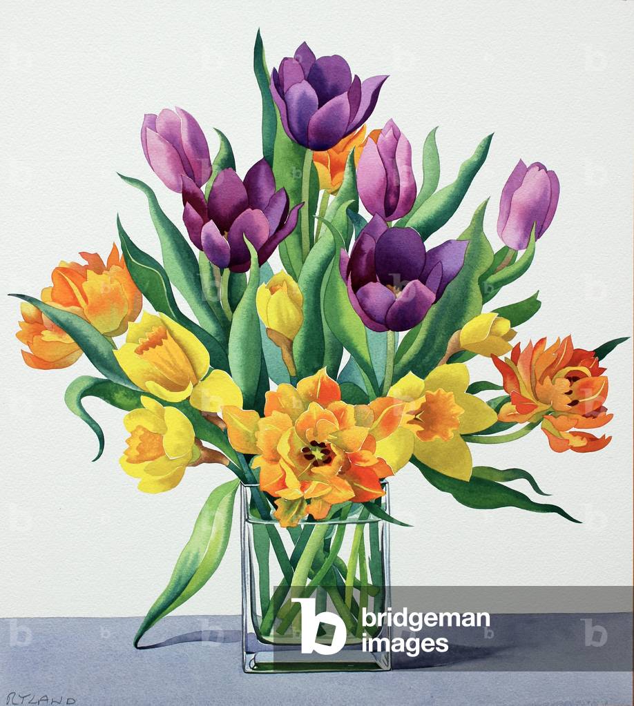 Spring Flowers, 2019 (acquerello su carta)
