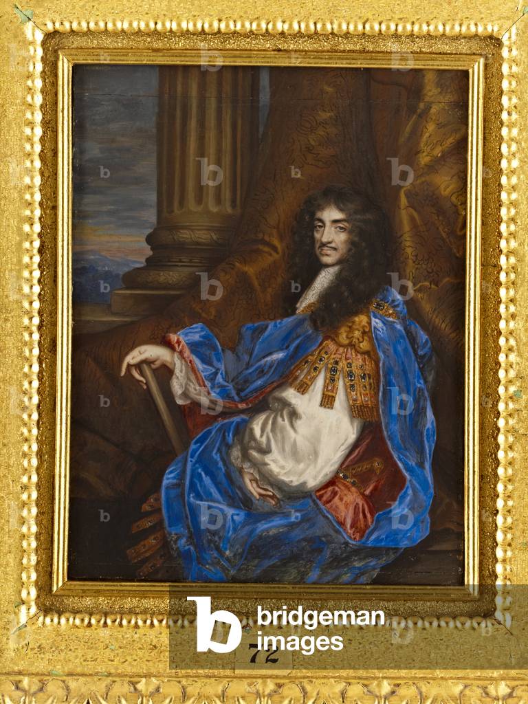 Le roi Charles II (1630-1685) (miniature sur vélin)