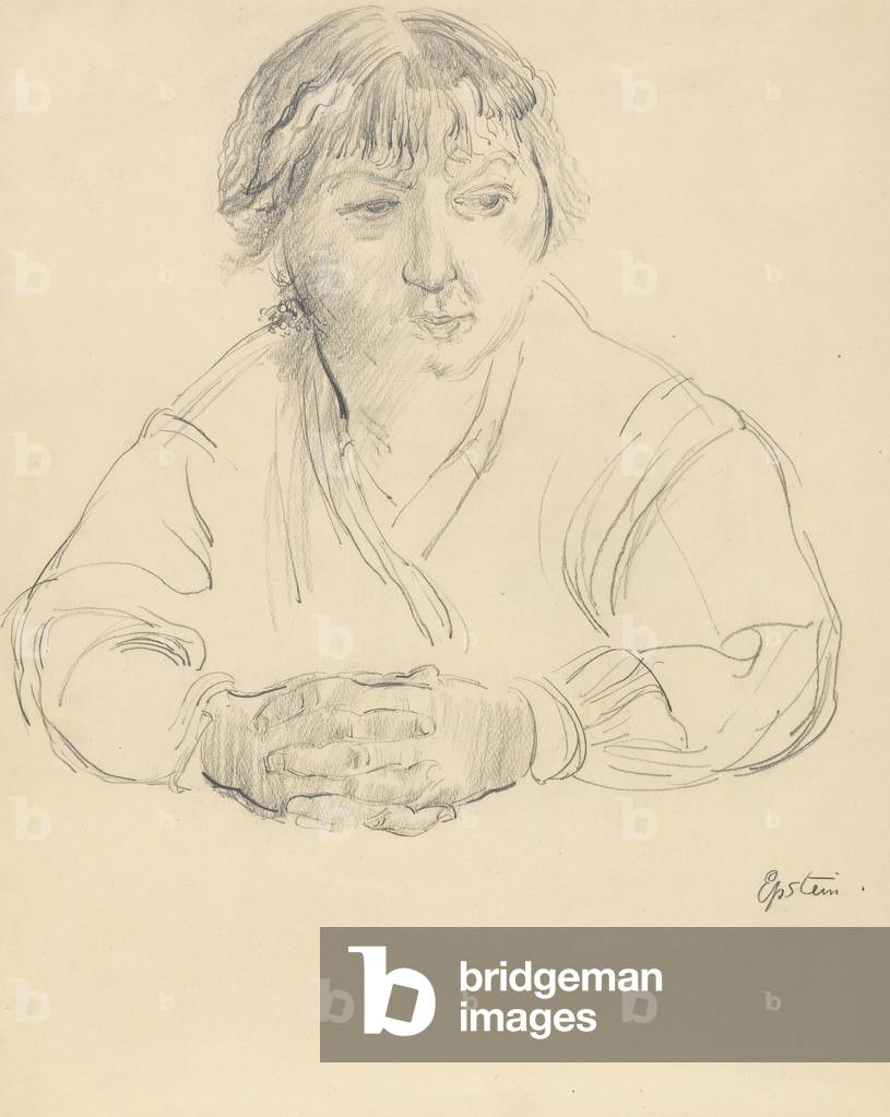 Ritratto della moglie dell'artista, Margaret, c. 1912 (grafite su carta, di cui su carta