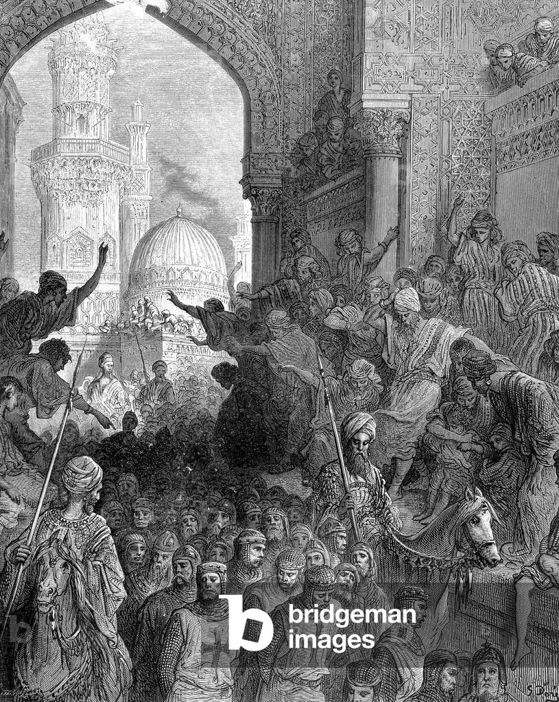 French king Saint Louis during the 7th Crusade 1248-1254 , b/w