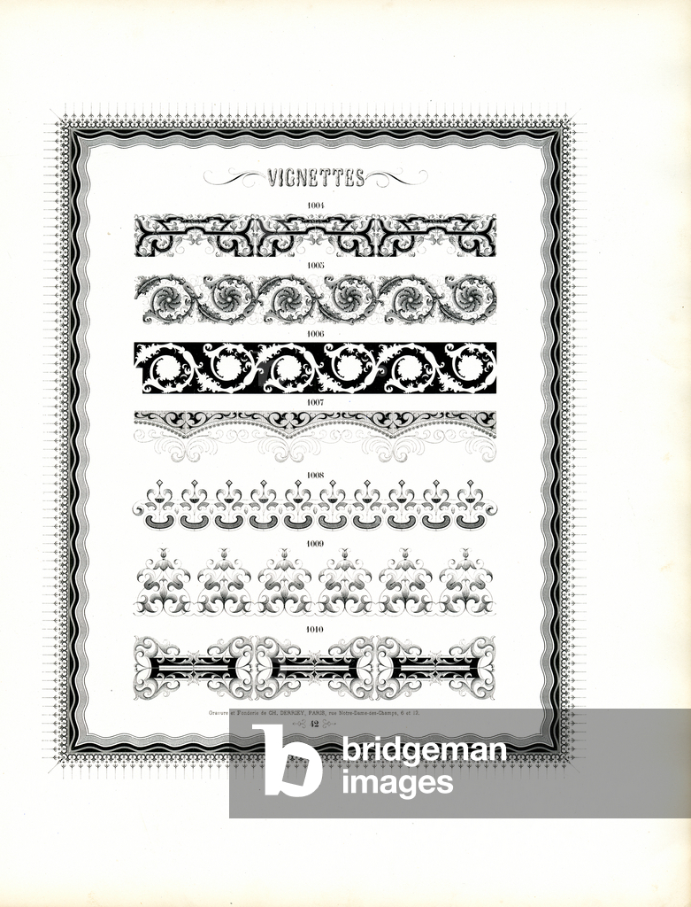 Image of Print depicting Continuous Decorative Borders in Classical Style (print) by Charles Derriey