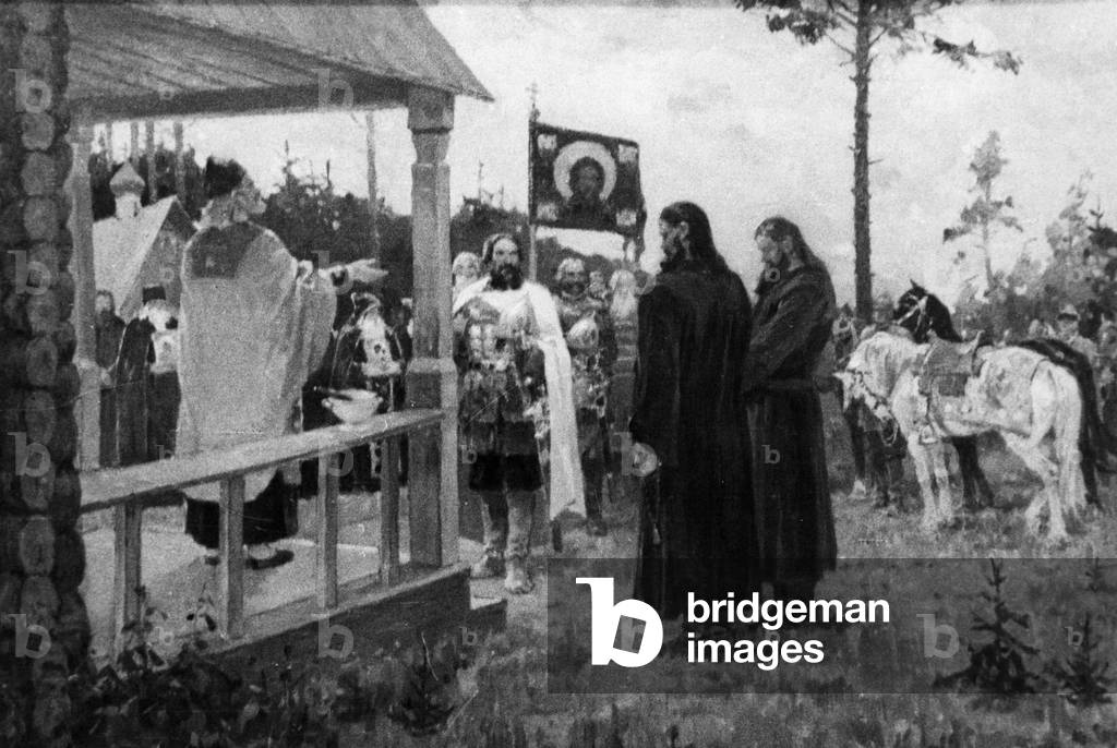 Image of Dmitri Donskoi Calling on Sergei Radonezhsky' Painting by M