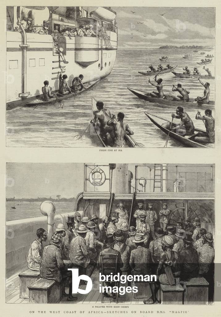 "An der Westküste Afrikas" von English School, b/w