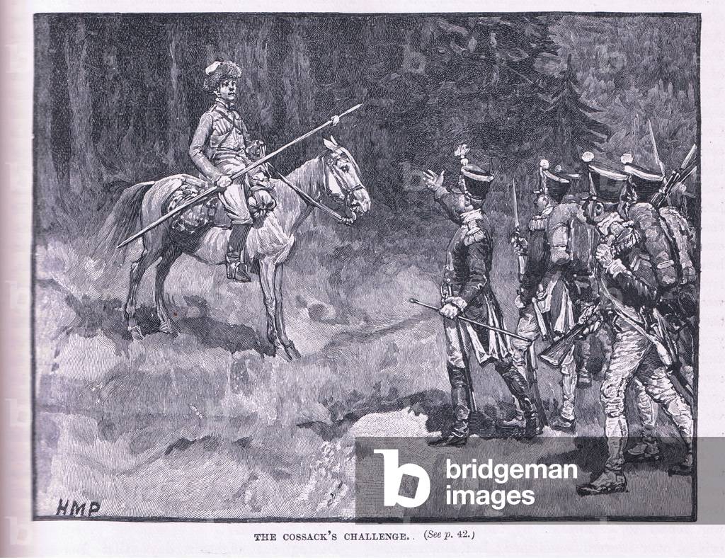 Bild von Druck "Die Herausforderung der Kosaken (litho)" von Henry Marriott Paget