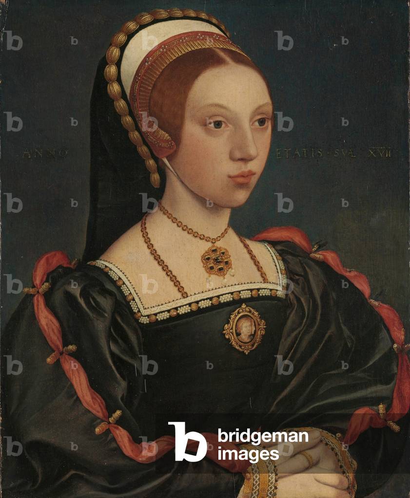 Bild von Gemälde "Porträt einer jungen Frau" 1540 von Hans Holbein the Younger