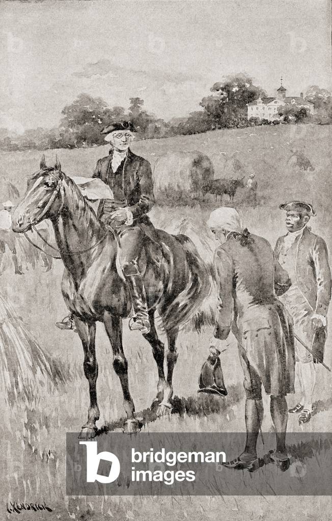 Bild von Druck "George Washington nahm seine Kommission als Oberbefehlshaber der amerikanischen Armee im Jahr 