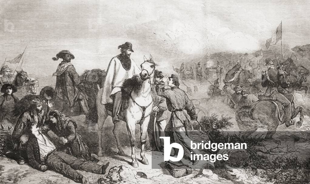 Garibaldi in Italia durante l'assedio di Roma nel 1849