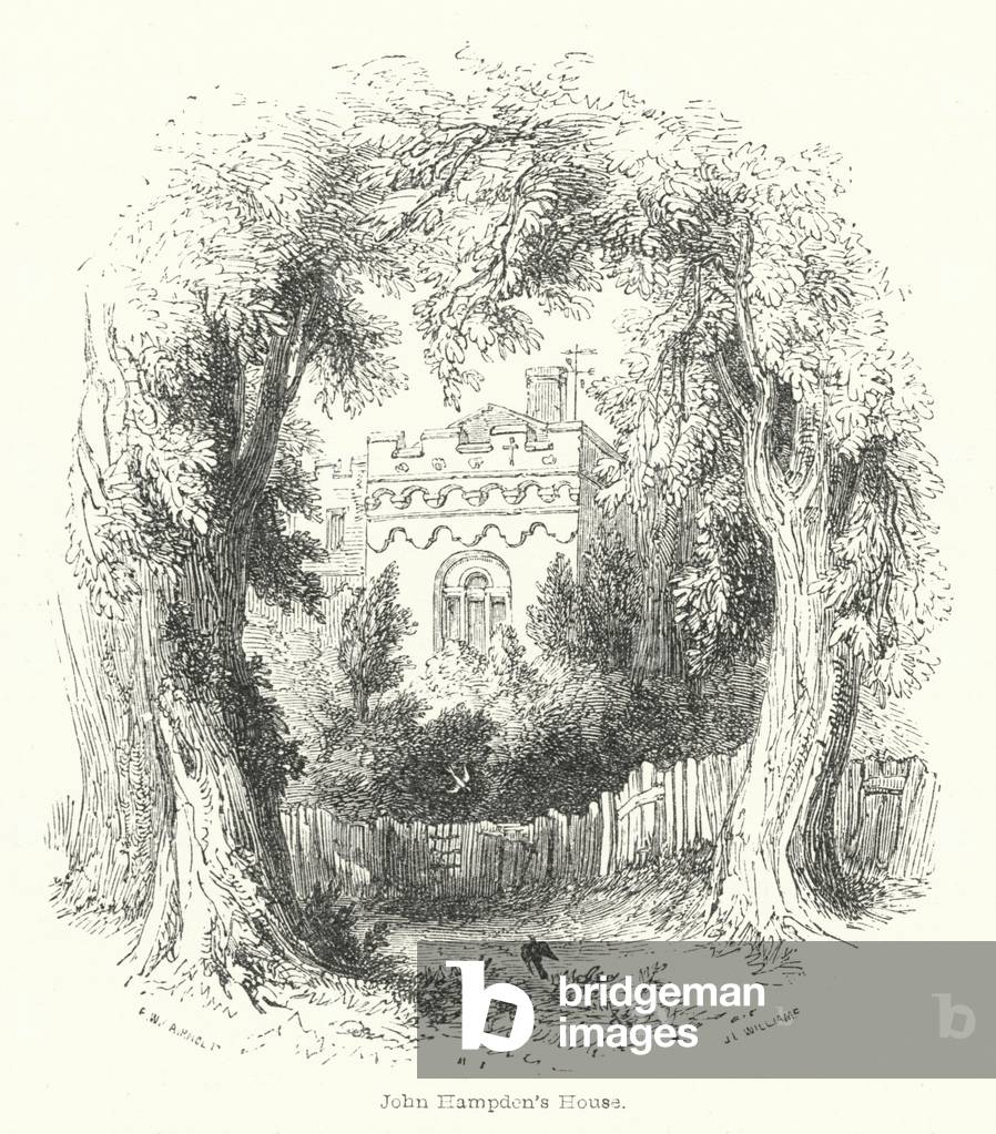 "Casa di John Hampden (incisione)" di English School, b/w